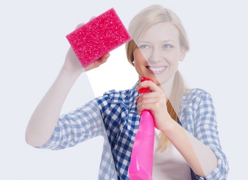 Local cleaners preparing a property for deep cleaning in N2