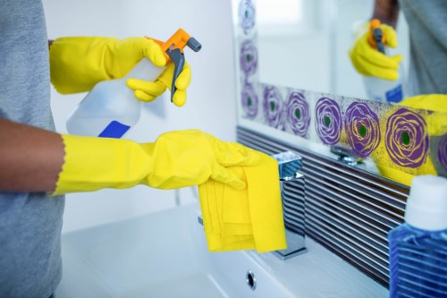 Domestic cleaner working in a North London kitchen